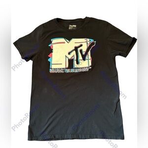 MTV Music Television Officially Licensed Men’s Size Medium Black SS‎ T-Shirt